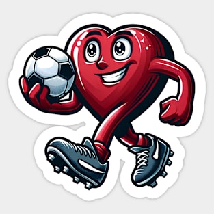 Valentine's Day Heart Soccer Team Player Sticker